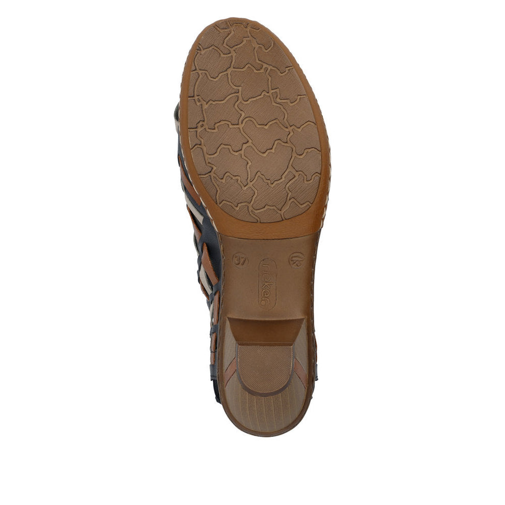 Rieker W Sko Blue Combination - 46778-14