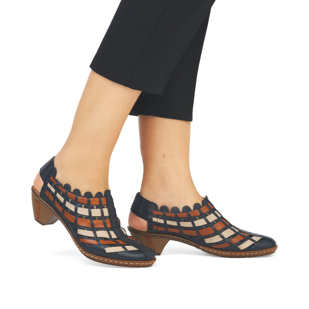 Rieker W Sko Blue Combination - 46778-14