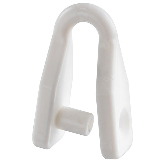 Sjækel hvid nylon m/skrue, Ø6mm