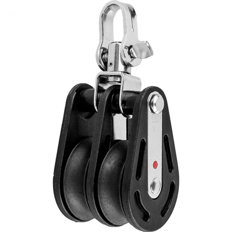 Blok fiber 2-sk. m/sjækel & kuglelejer