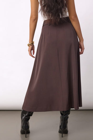 Co´Couture W AliniCc Anya Pleat Skirt  Dark Brown
