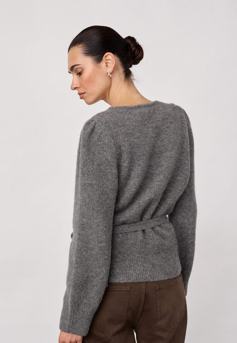 Co´Couture Rogercc Wrap Cardigan Grey Melange