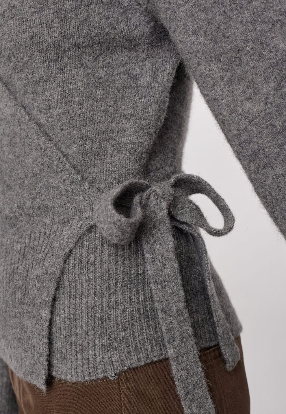 Co´Couture Rogercc Wrap Cardigan Grey Melange