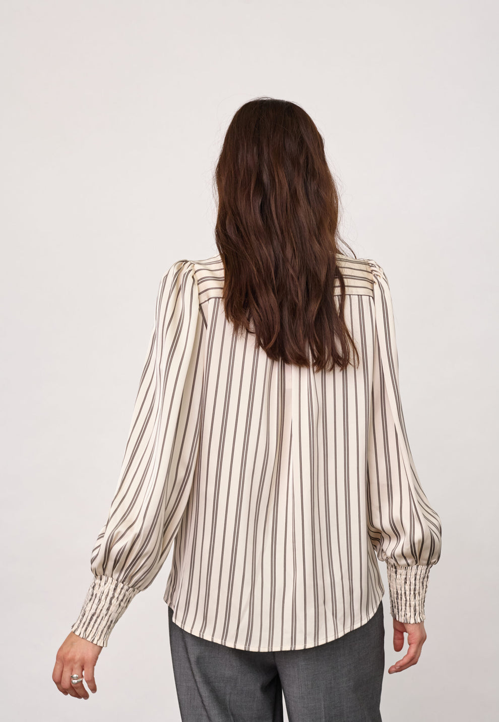 Co´Couture Hellycc Stripe V-Shirt Off-White
