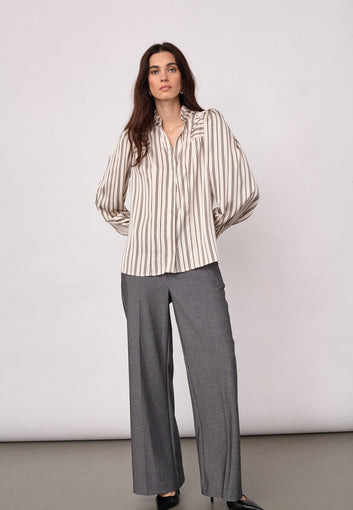 Co´Couture Hellycc Stripe V-Shirt Off-White