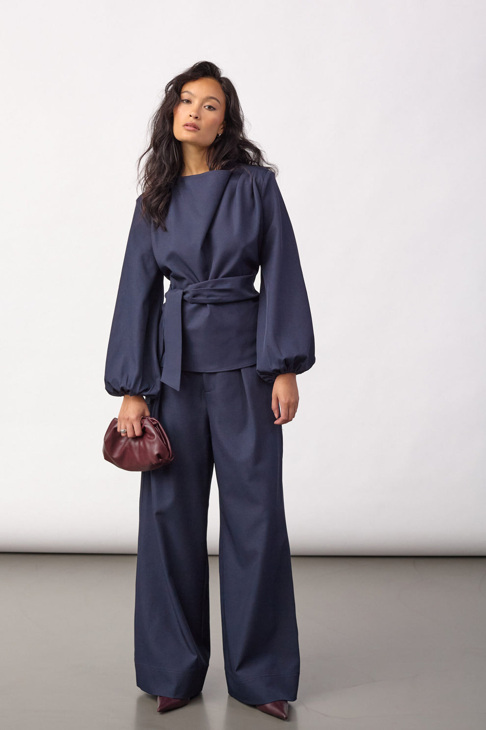 Co´Couture Lunacc Tie Blouse Navy
