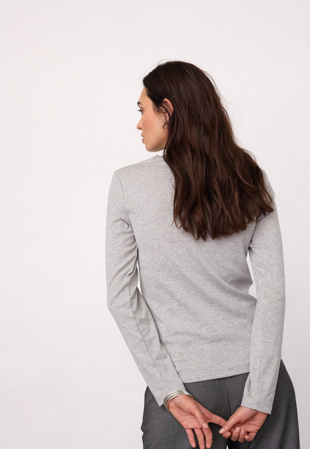 Co´Couture Grannycc Ls Tee Grey Melange