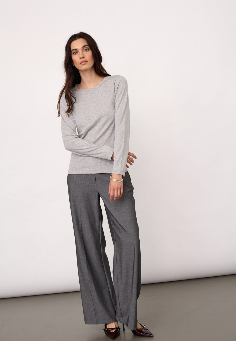 Co´Couture Grannycc Ls Tee Grey Melange