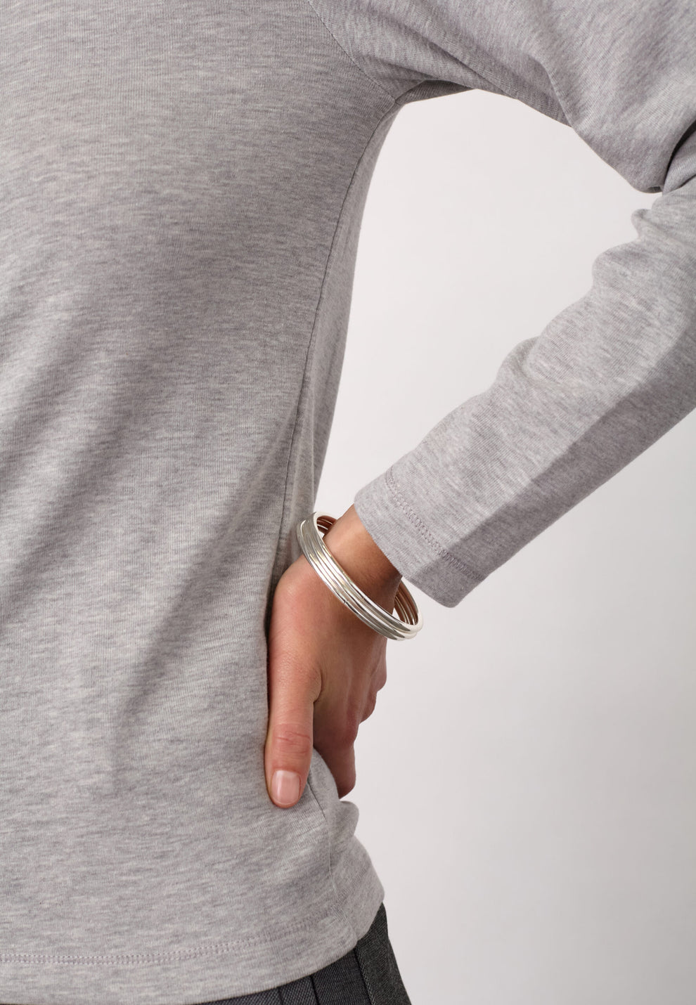 Co´Couture Grannycc Ls Tee Grey Melange