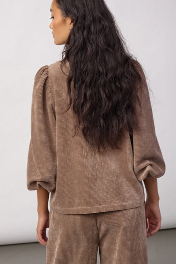 Co´Couture Daisycc Cord Shirt Walnut