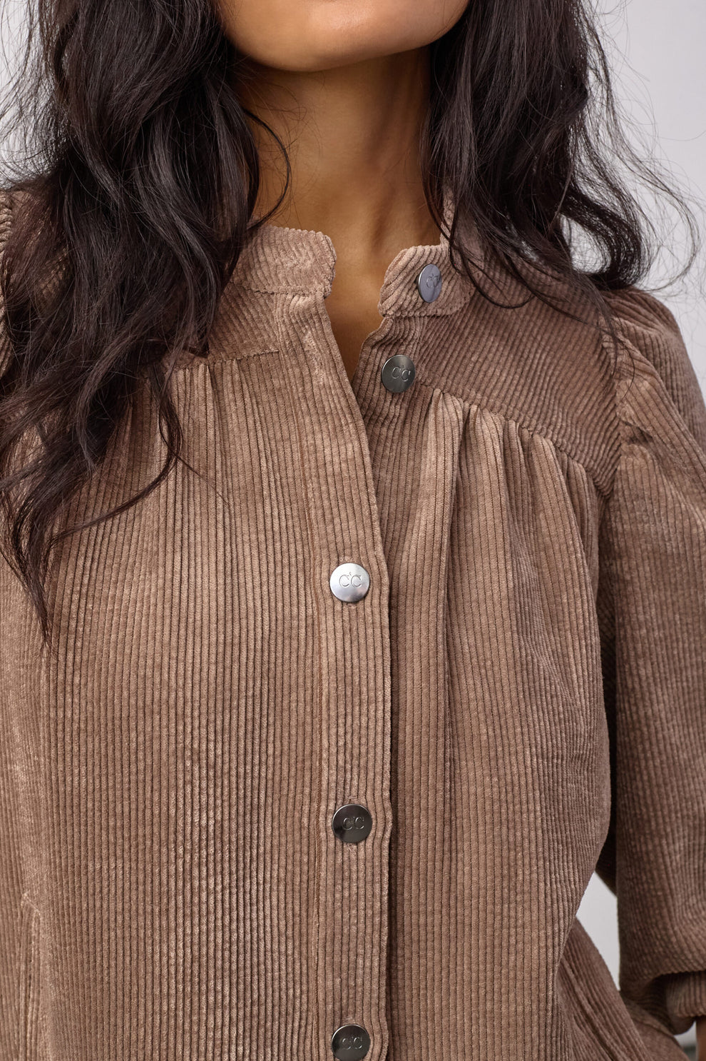 Co´Couture Daisycc Cord Shirt Walnut
