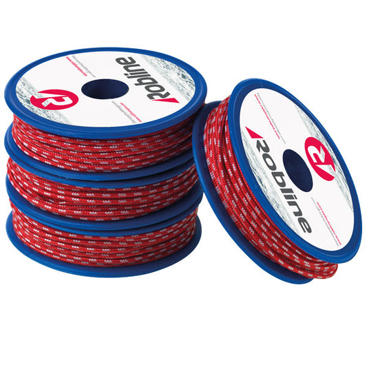 Robline Mini line med UHMWPE Rød/Sølv boks 1,7mm x10m, 10stk