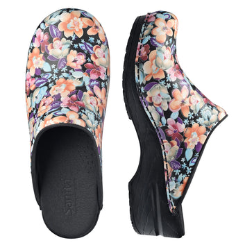 Sanita W Inalo Open Printed PU Leather Træsko Salmon
