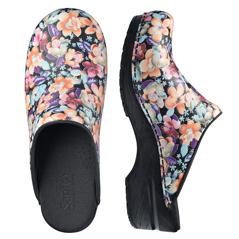 Sanita W Inalo Open Printed PU Leather Træsko Salmon