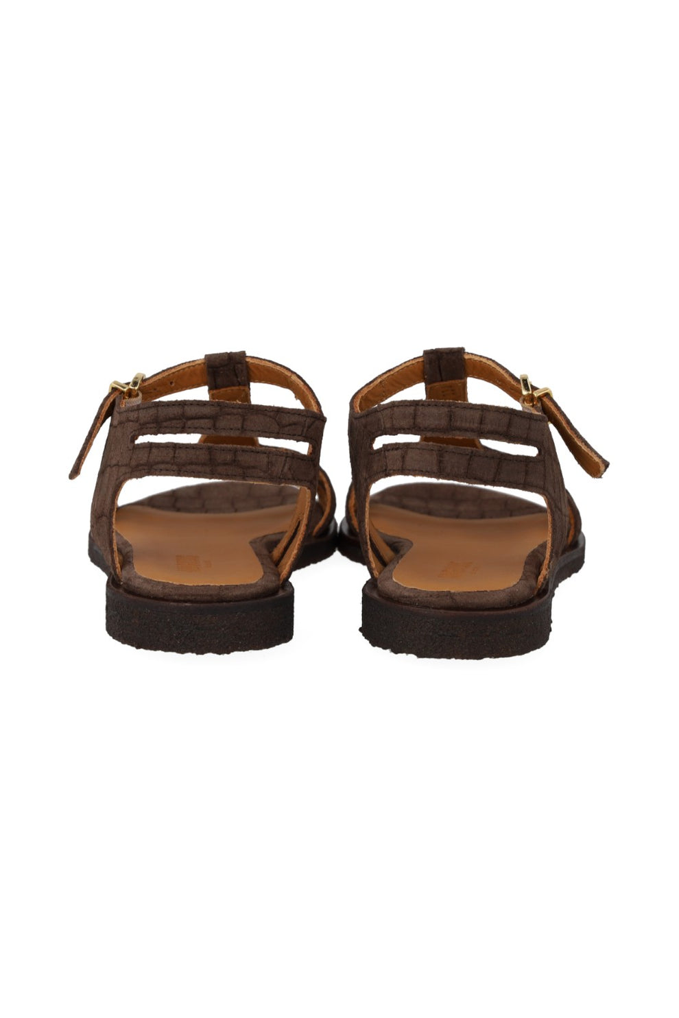 Angulus W Classic Strappy Sandal Brown Croco