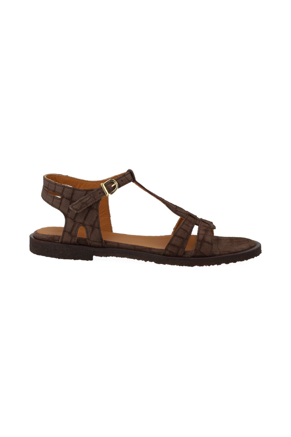 Angulus W Classic Strappy Sandal Brown Croco
