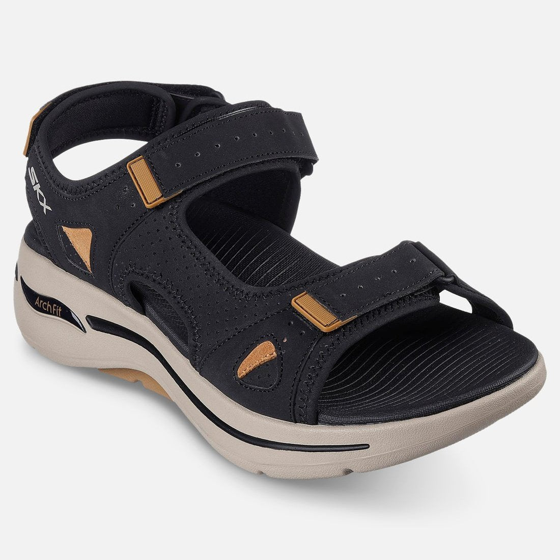 Skechers M Mens Go Walk Arch Fit Sandal Black Brown