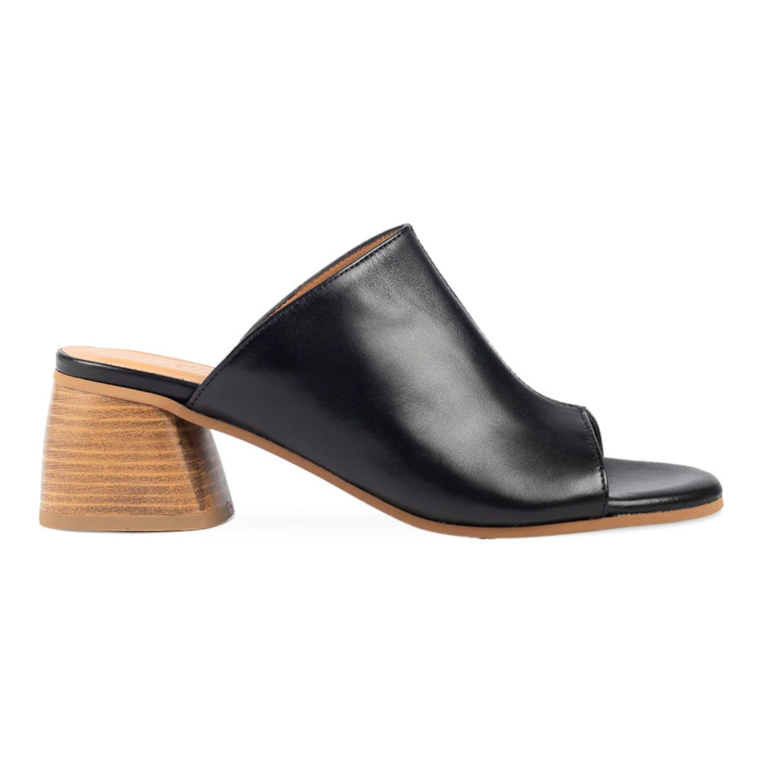 Angulus W Sandal med Skulpturel Træhæl Black