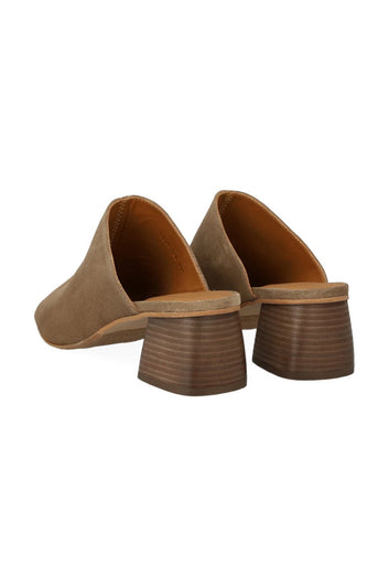 Angulus Mule With Sculptural Wooden Heel 4638 Dessert