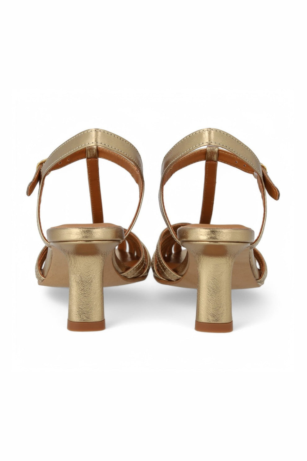 Angulus W Højhælet Sandal Gold Dame sandaler