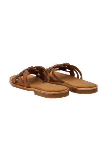 Angulus W Slip-In Sandal With Braid Detail Tan
