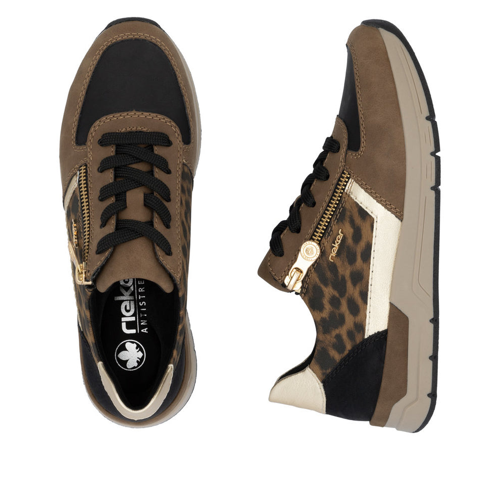 Rieker W Sko Brown Combination - 58902-24