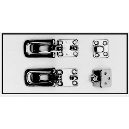 Spændeoverfald rustfrit med låseøje vinklet