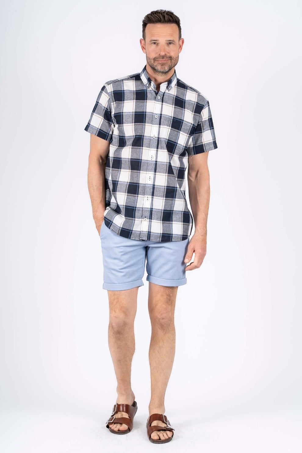 Pre End Ryder Shirt Ss Ronan Shirt Ss Dark Sapphire