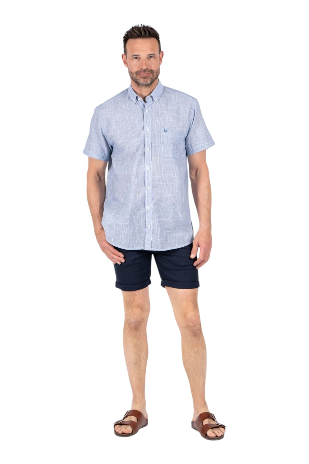 Pre End Edwin Shirt Ss Edwin Shirt Ss Brunnera Blue