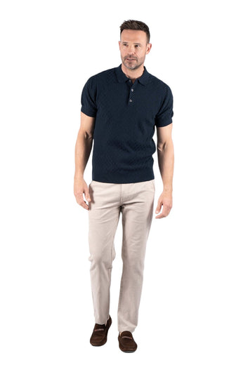 Pre End Joel Shirt Ss Charly Knit Polo Ss Dark Sapphire