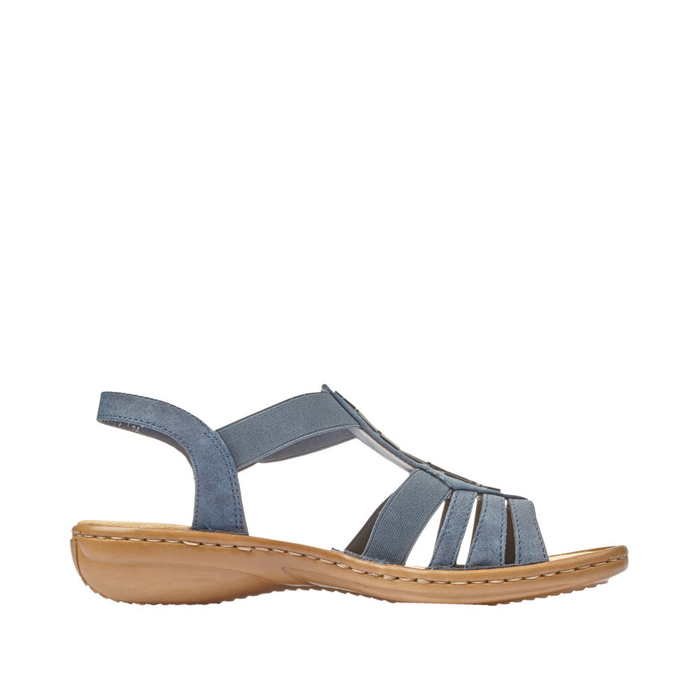 Rieker W Sandal m Elastik og Metaldetalje