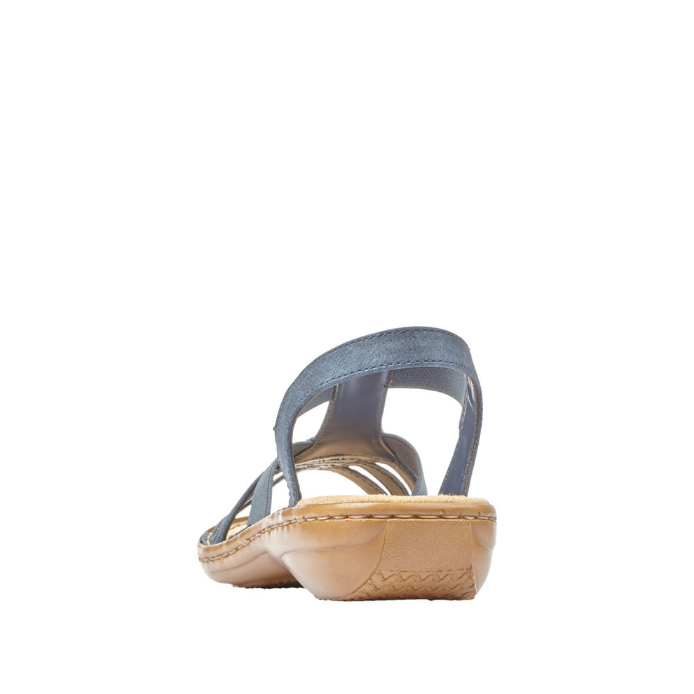 Rieker W Sandal m Elastik og Metaldetalje