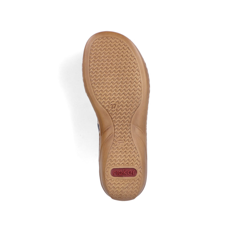 Rieker W Sandal m Fletmønster og Velcroluk Blå
