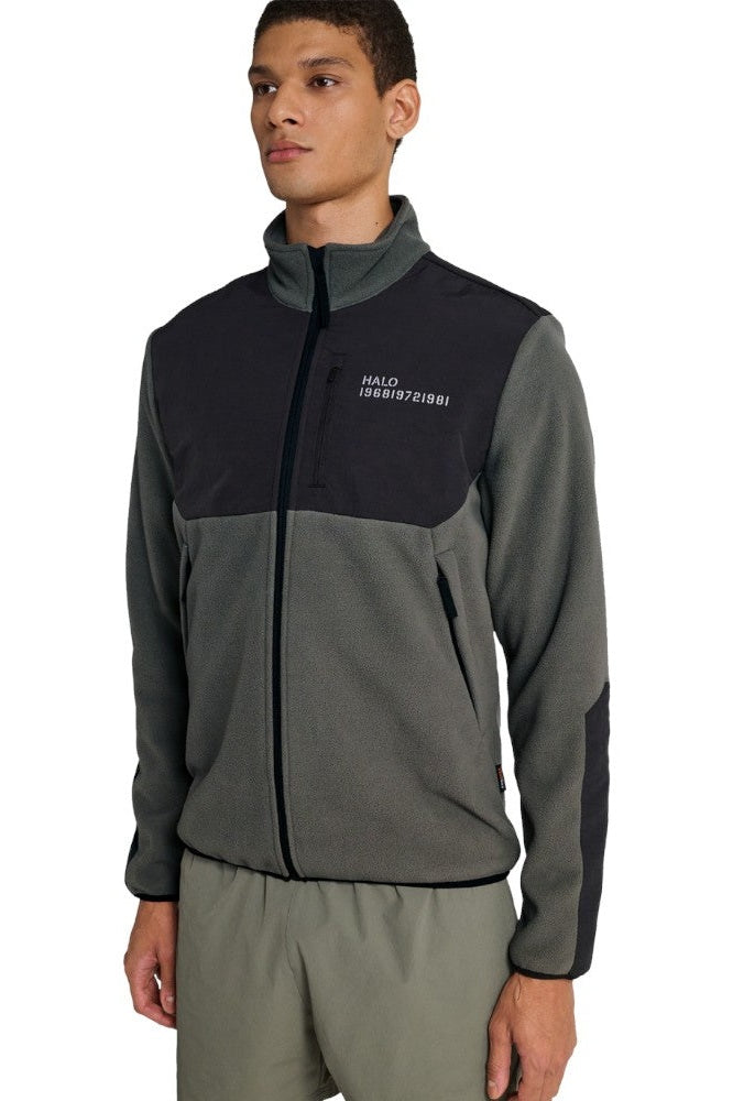 Halo Blocked Zip Fleece Gunmetal