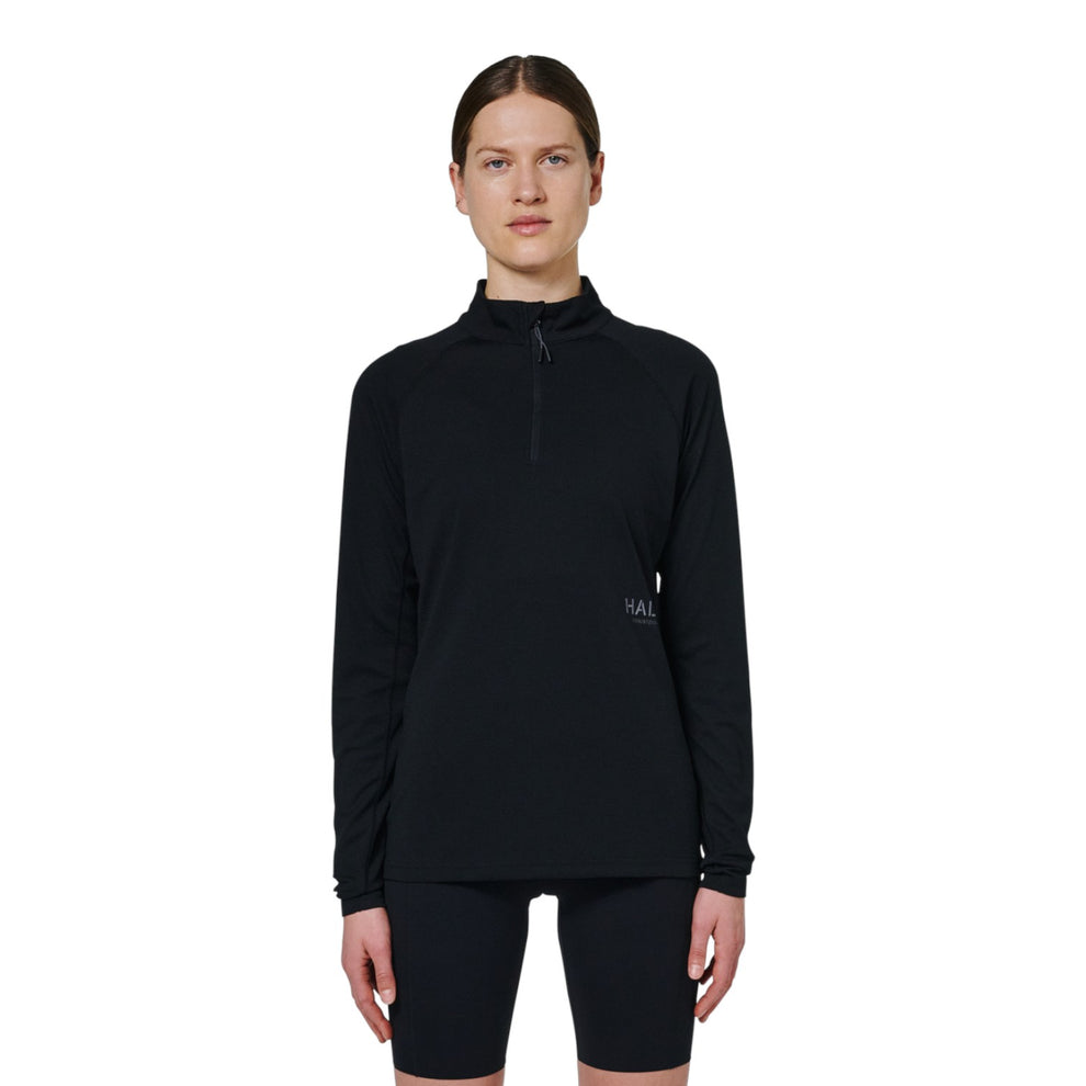 Halo U Sorona Half Zip Langærmet Trøje Black