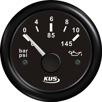 KUS olietryksmåler 0-10 bar, sort