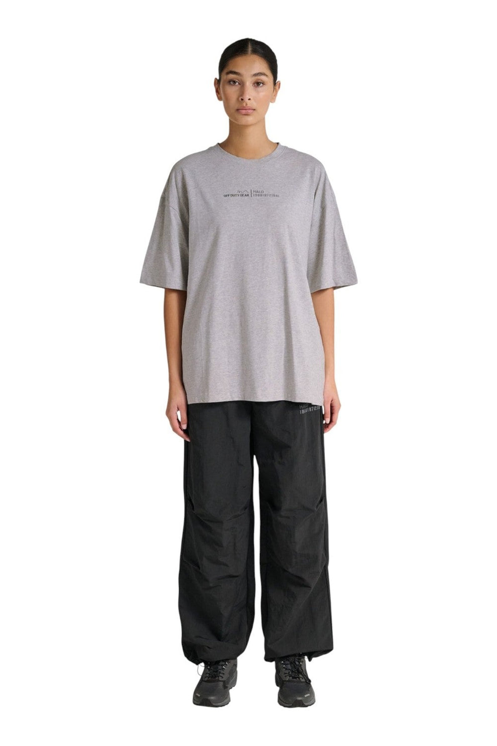 Halo U Graphic Boxy T-Shirt Light Grey Melange