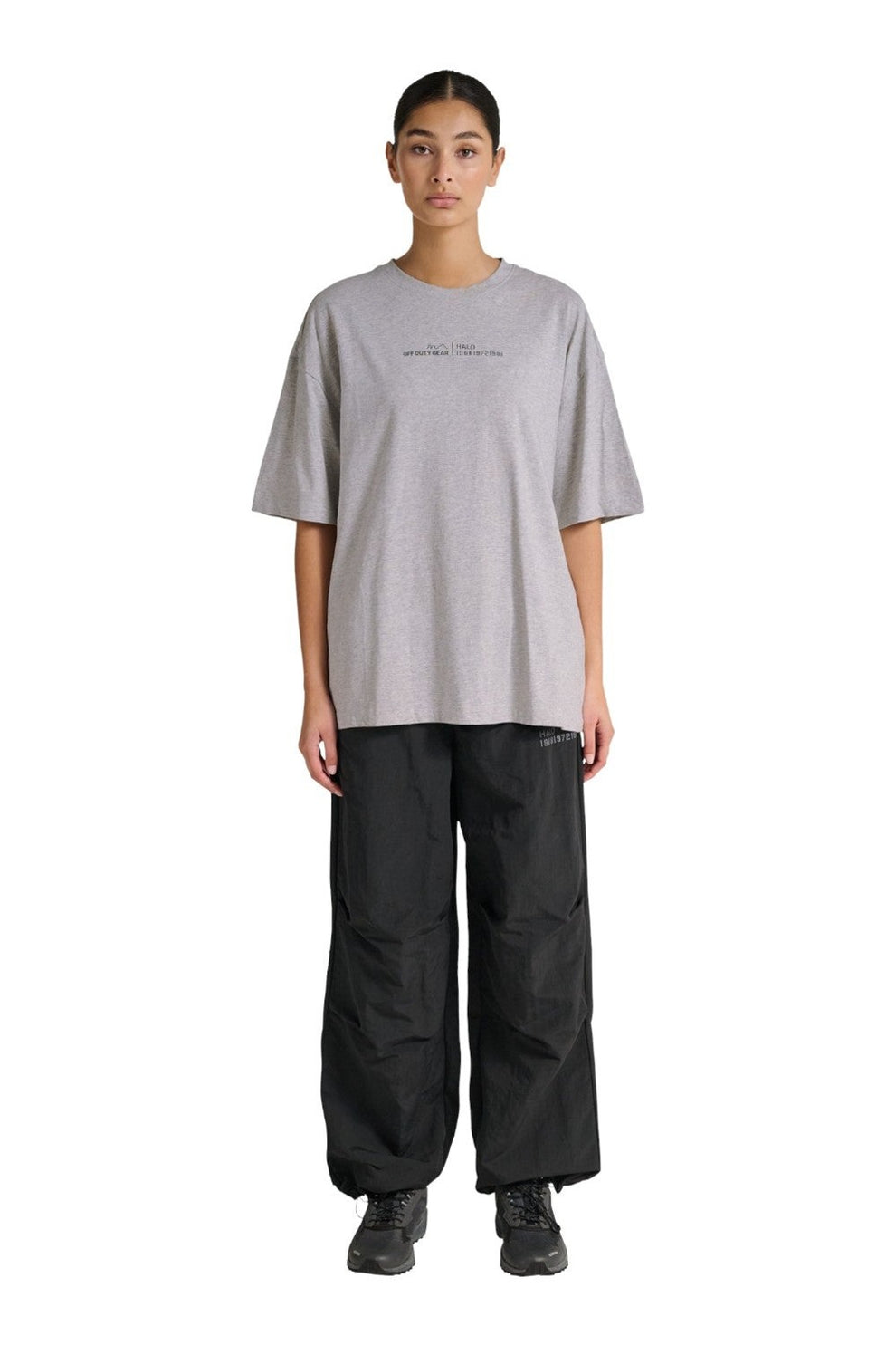 Halo U Graphic Boxy T-Shirt Light Grey Melange