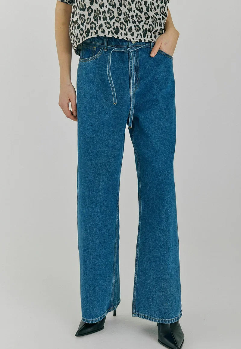 Norr Hannali Wide Belt Jeans Denim