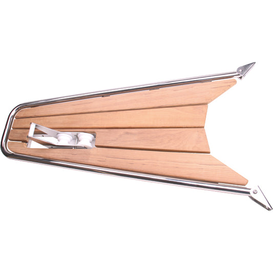 Stævnplatform med ankerrulle, 120x52 cm