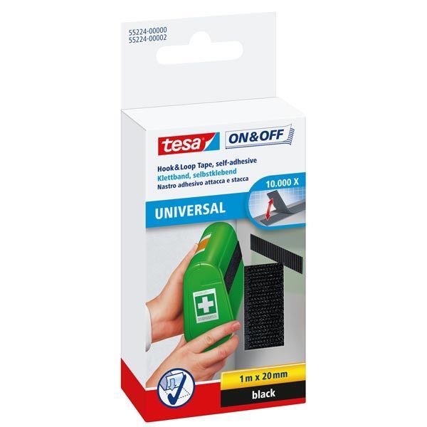 Tesa Velcro tape burretape 20mm, Hvid