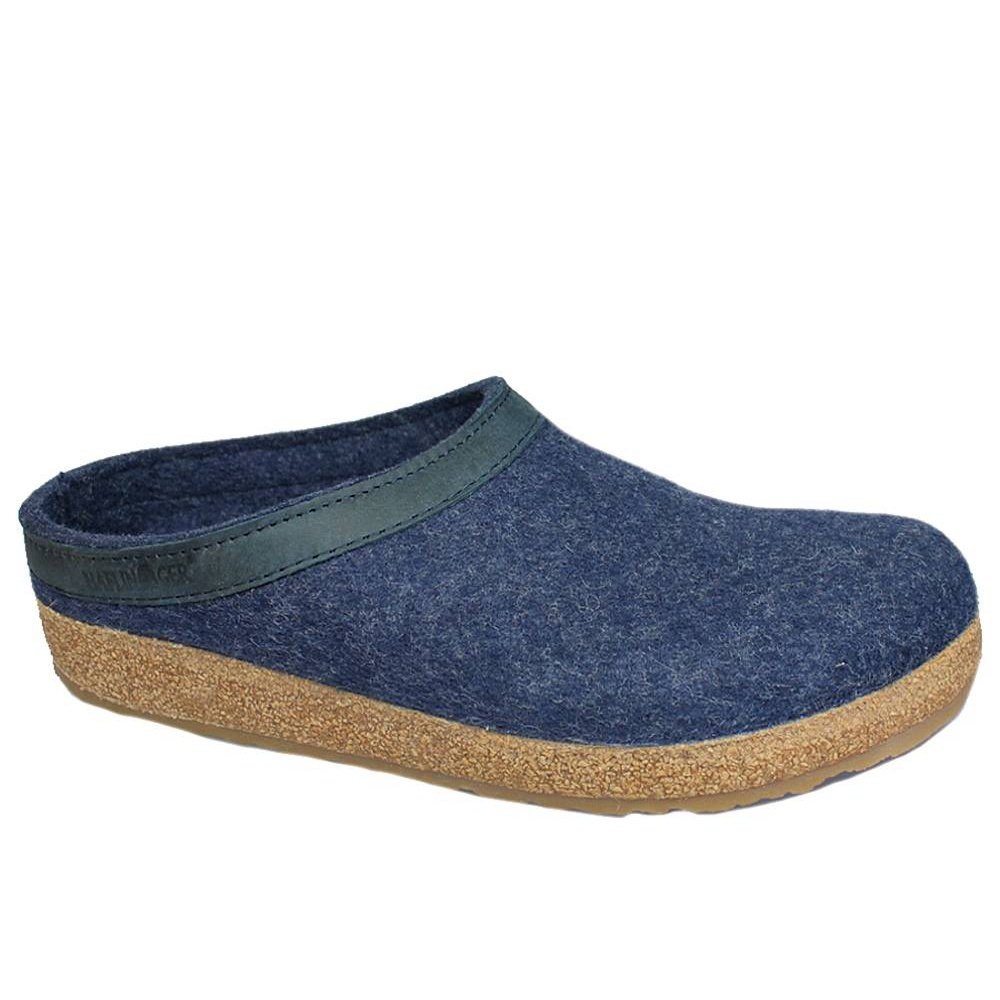 Haflinger Slippers women men unisex 713001 Grizzly Torben, jeans, 44 EU