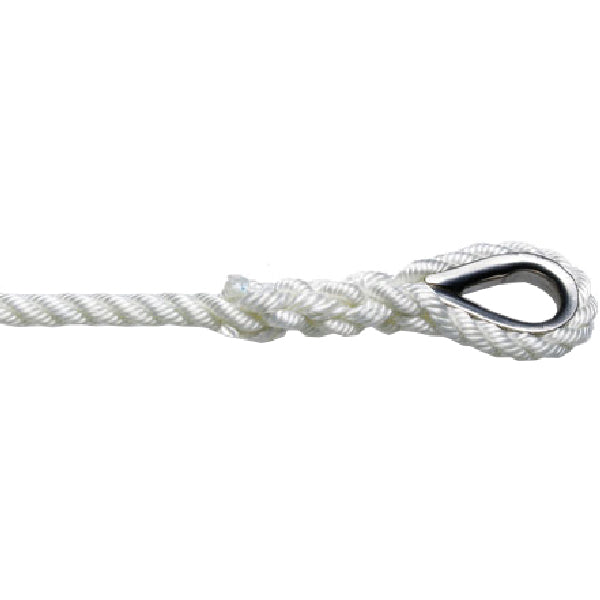 Robline ankerline 3 slået med kovs hvid, 10 mm x 40m