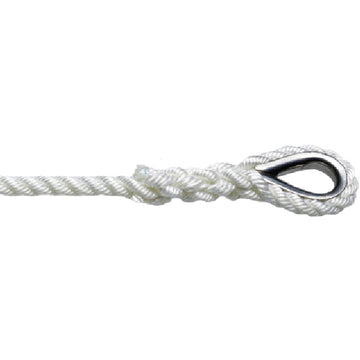 Robline ankerline 3 slået med kovs hvid, 10 mm x 40m