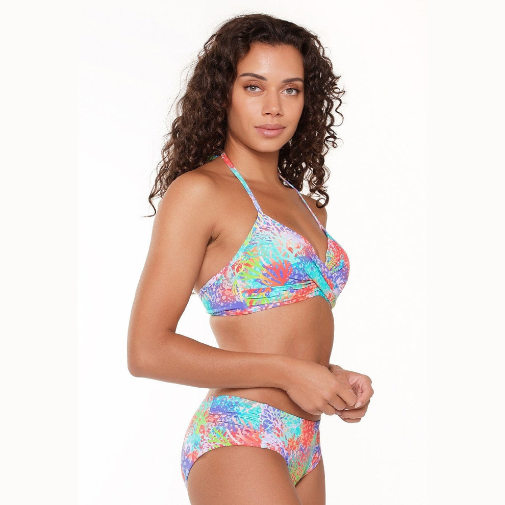 LingaDore W Padded Triangle Bikinitop Coral Leopard Print
