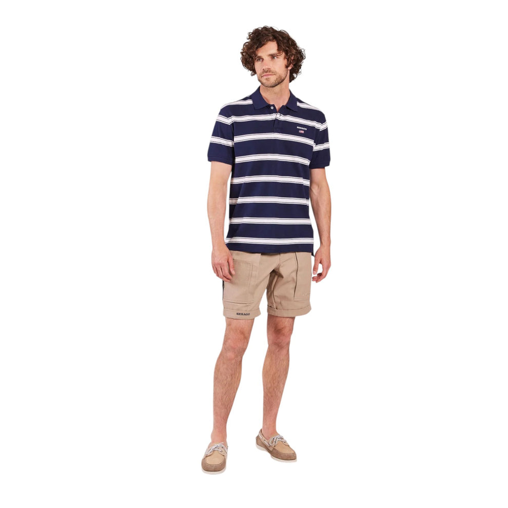 Sebago Milo Striped Pique Navy/White