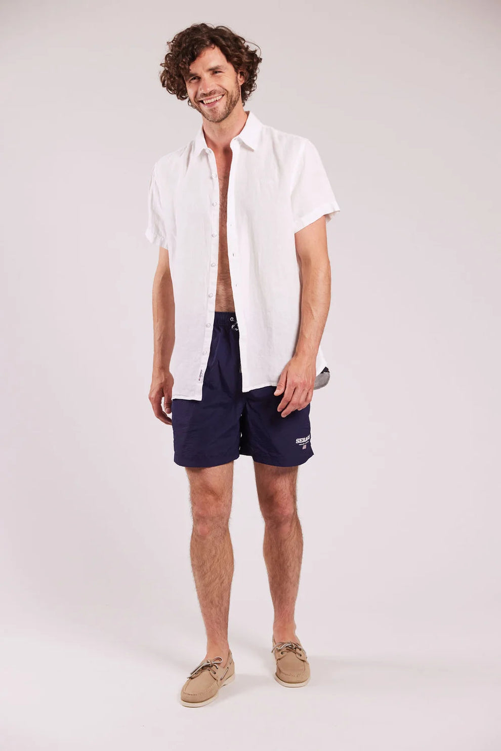 Sebago Swim Shorts Navy/White