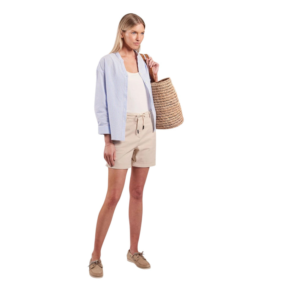 Sebago W Seersucker Blouse Lt. Blue/White
