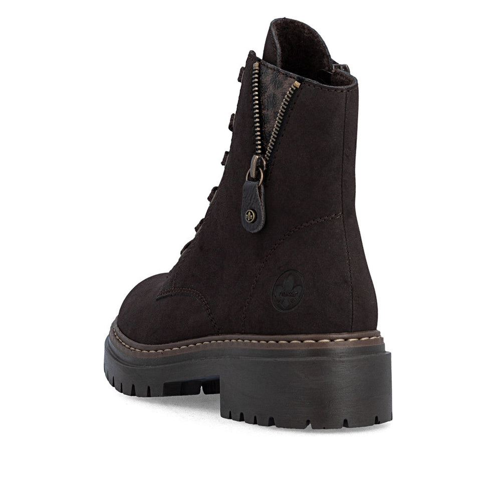 Rieker W Synthetic Lace Boot Brown - 72617-25