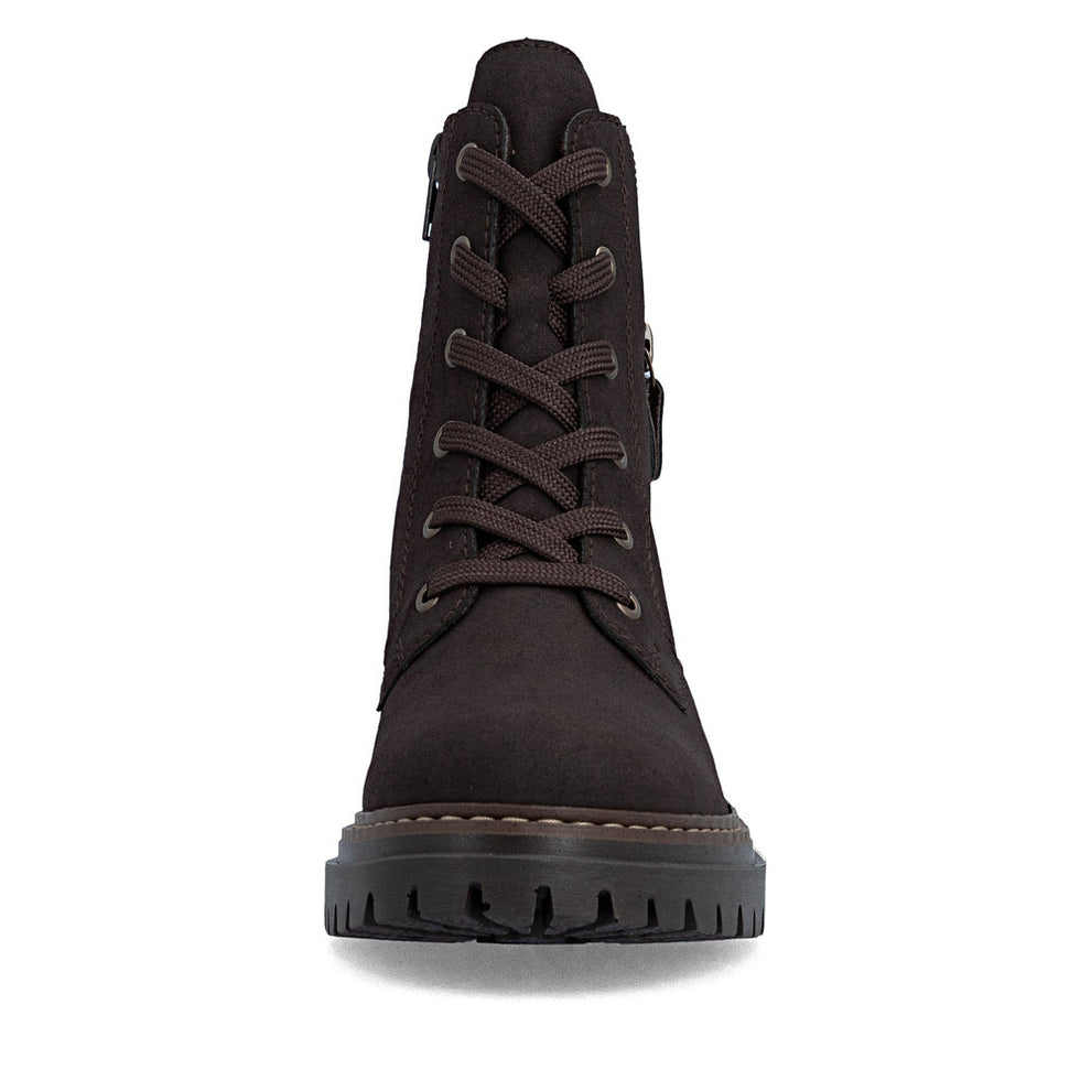 Rieker W Synthetic Lace Boot Brown - 72617-25
